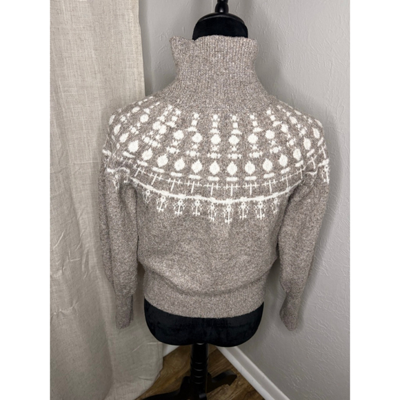 Free Assembly Taupe Fair Isle Turtleneck Sweater XS - Picture 5 of 5